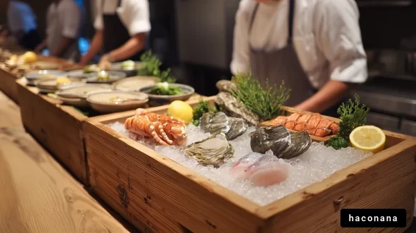 新鮮な海の幸の盛り合わせ