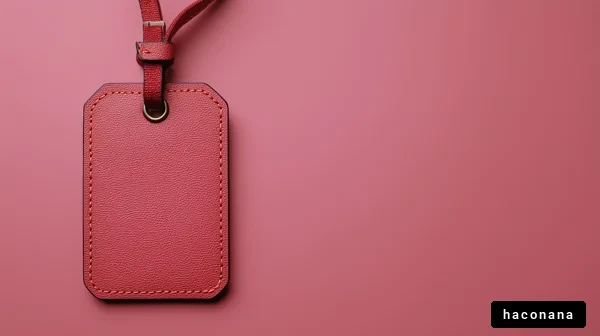 赤いラゲッジタグの画像