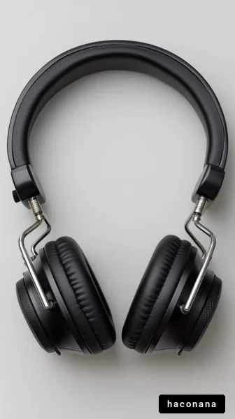 ブラックヘッドフォンのアップ