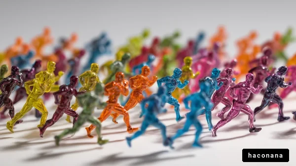 カラフルなランナーのフィギュア