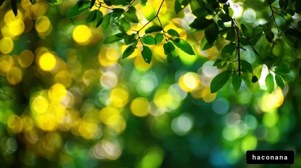 緑と光の幻想的な背景