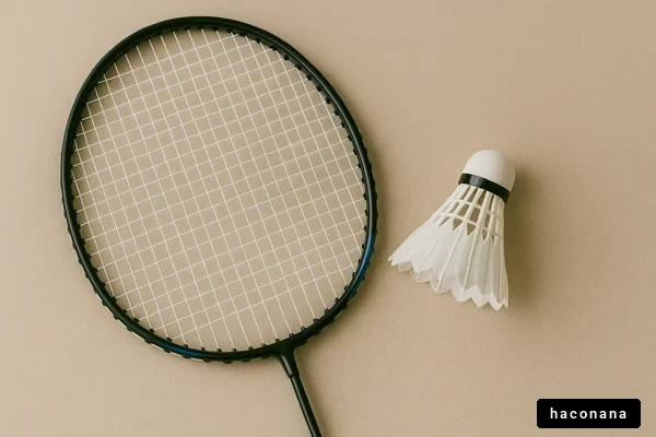 バドミントンのラケットとシャトル