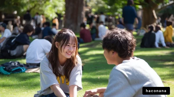 公園での楽しい会話