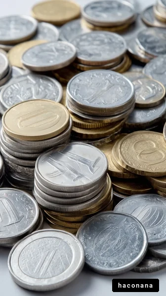 コインの山と貨幣の詳細