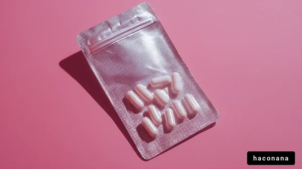 ピンクの背景にある医薬品