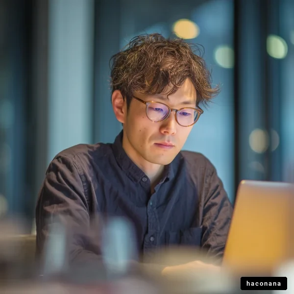 カフェで働く男性