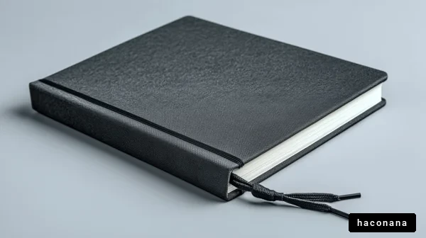 黒いノートのクローズアップ