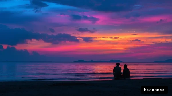 夕日を楽しむ二人