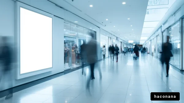 人が行き交う商業施設の風景