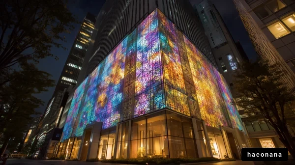 夜の華やかな建物