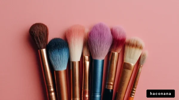 カラフルな化粧ブラシ