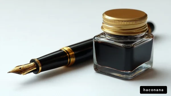 美しい万年筆とインク瓶