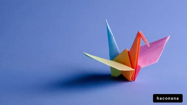 カラフルな折り鶴の写真