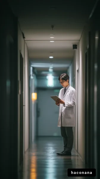 医院の廊下での医師