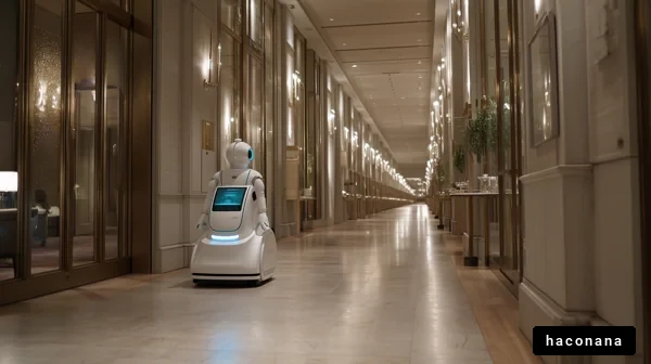 ホテル内のロボット案内