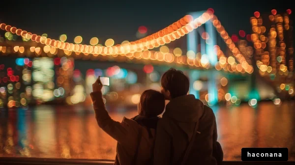 夜景を楽しむカップル