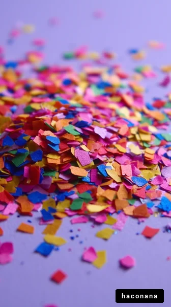 カラフルなコンフェッティの山