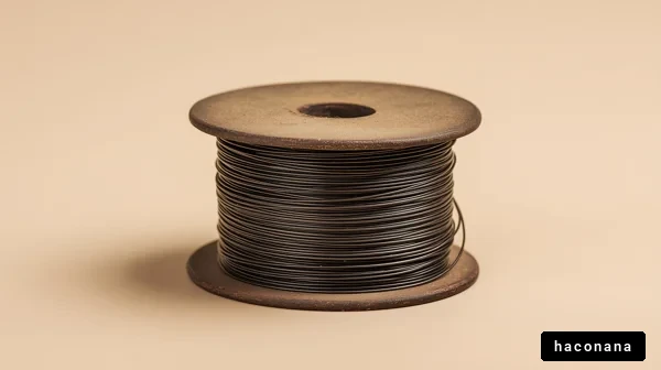 黒いワイヤーのスプール
