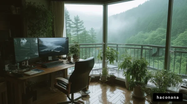 自然溢れる仕事空間