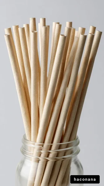 紙ストローがたくさん入った瓶