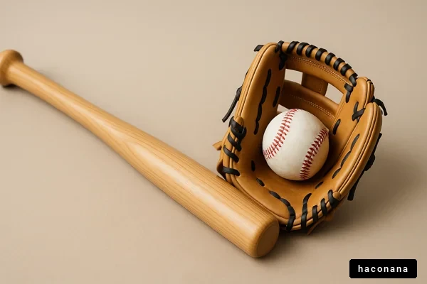 野球用具の静物写真