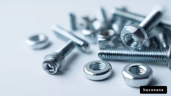 金属ボルトとナットのパーツ