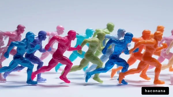 カラフルなランナーのフィギュア
