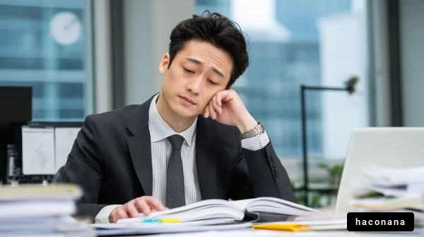 オフィスで疲れたビジネスマン
