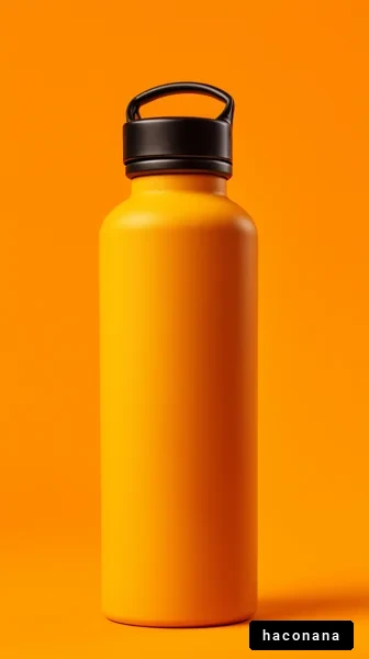 オレンジ色の水筒