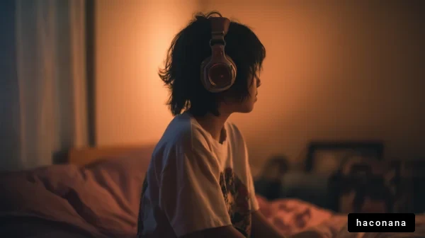 静かな夜の音楽を楽しむ