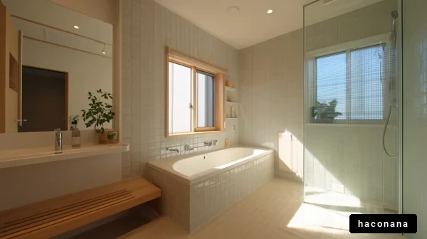 明るいバスルームの風景