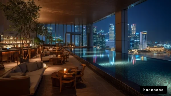 夜景が美しいラウンジ