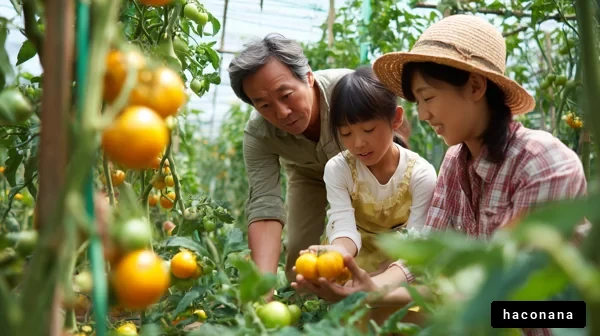 家族での収穫体験