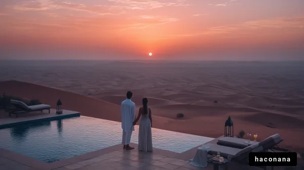 砂漠の夕日を見つめて