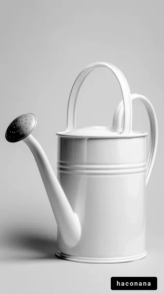 シンプルな白いじょうろ