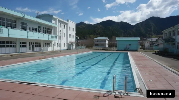 静かな学校のプール