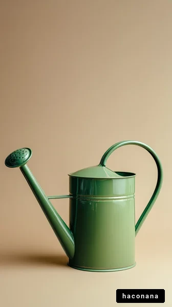 緑のじょうろと背景