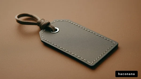 シンプルな革製タグ