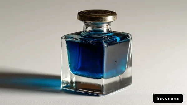 美しい青いインク瓶