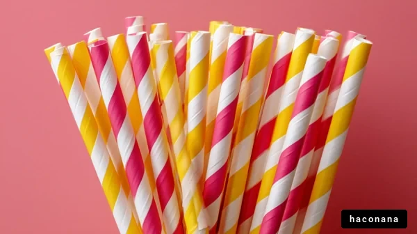 カラフルなストローの束