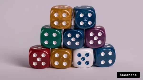 カラフルなサイコロの山