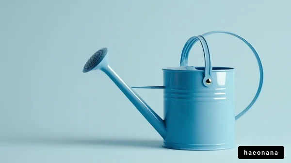 水やり用の青いジョウロ