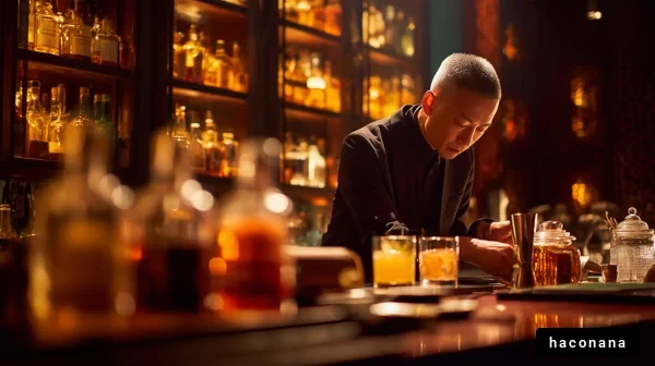 バーテンダーがカクテル作り