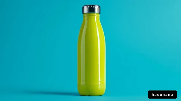 鮮やかな黄色の水筒