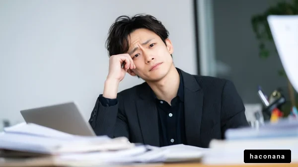 仕事で悩む若いビジネスマン
