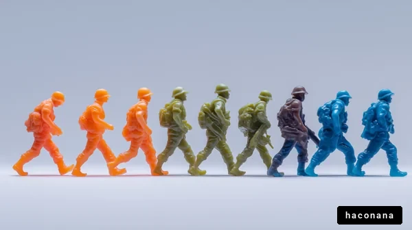 カラフルな兵士のフィギュア