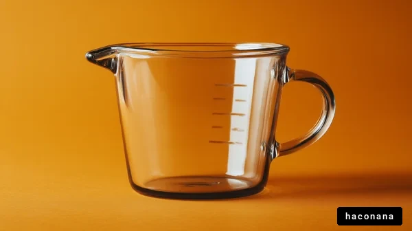 透明な計量カップと背景