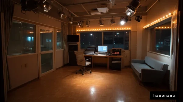 音楽スタジオの内部