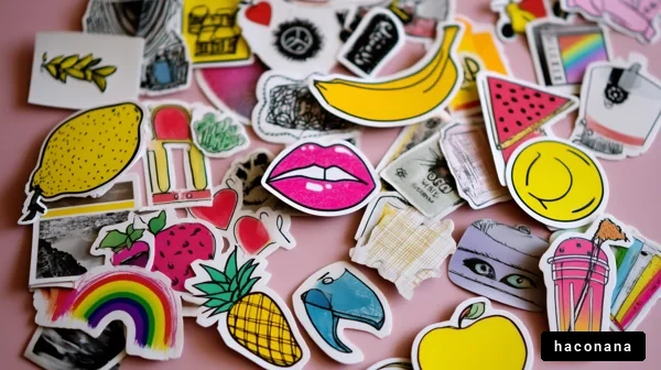 カラフルなシールの集まり