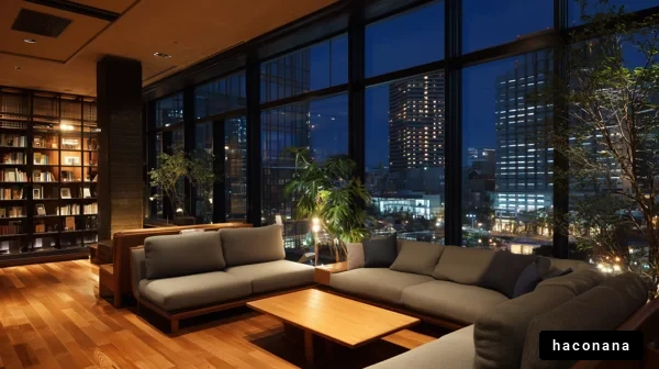 夜の都市のリラックス空間